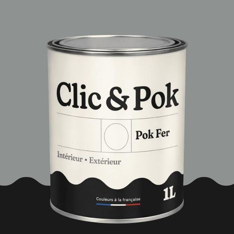 Peinture Fer Antirouille – Métal Extérieur Intérieur, Satinée, Protection Rouille - 1L - RAL 7042 - Gris signalisation A