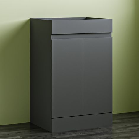Freestanding Bathroom Vanity Unit without Basin Flat Pack - Matt Grey 500mm