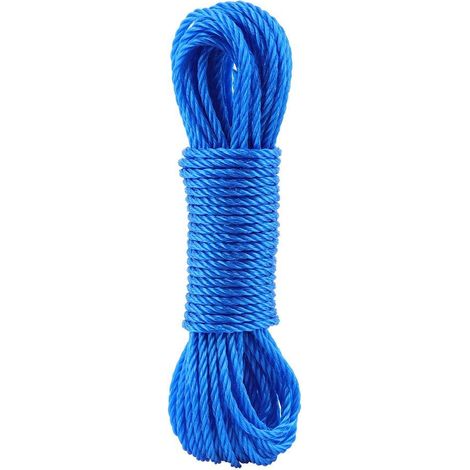 10 m Gartenseil, Nylon-Gartenseil, Kletterseil, Zugseil, Bindeseil (Blau). (1/5)