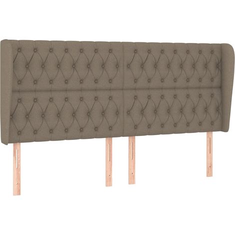 Tête de lit avec oreilles Taupe 183x23x118/128 cm Tissu (1/5)
