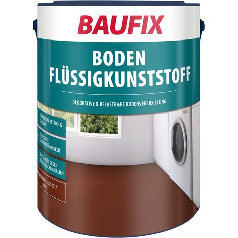 BAUFIX Boden-Flüssigkunststoff rotbraun matt, 5 Liter, Beton- und Bodenfarbe