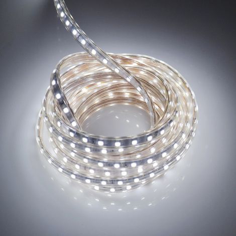 AIDUCHO 2 Meter LED-Streifen mit europäischem Stecker, IP65 wasserdicht, 220 V, Kaltweiß (1/5)