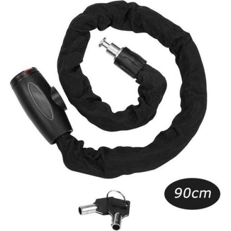 Verrou De Chaîne - Cable Antivol 10 mm - Pour Vélo Et Engins Mobiles - Longueur 90 cm - Acier Au Manganèse (1/4)