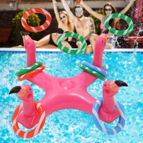 Jeu de Lancement d’Anneau Gonflable Colorés Flottant de Natation pour Jeu de Piscine de Fête de Fiesta (1/5)