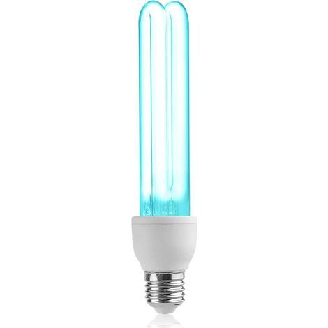 Lámpara de desinfección UV de 25W E27, tubo de cuarzo, esterilización UVC de 254nm con ozono, ángulo de iluminación de 360° (1/5)