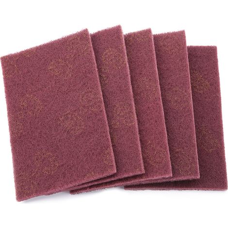 Lot de 5 tampons à récurer abrasifs industriels (rouges à grain fin) (1/5)