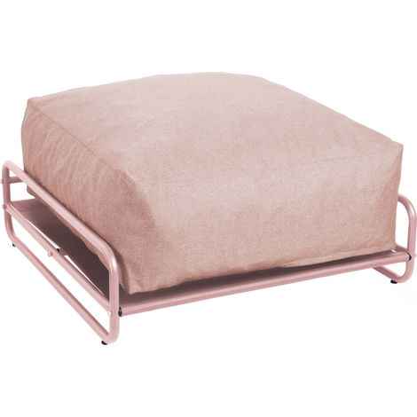 Pouf pour salon de jardin modulable avec structure rose poudré - Mixi