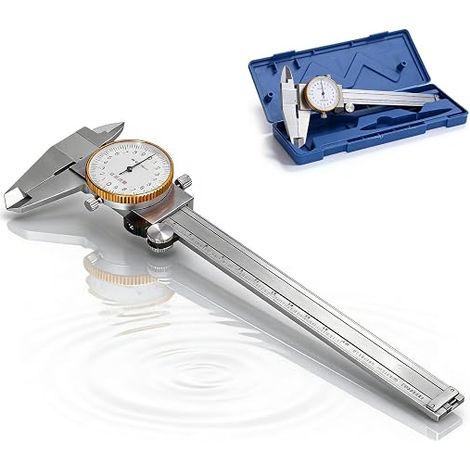 Dial Caliper 150 mm 0.01 Vernier Caliper Analog, Shockproof and Lockable Dial Caliper Dial Stainless Steel Watch Calipers with 4 Measuring Functions (1/5)