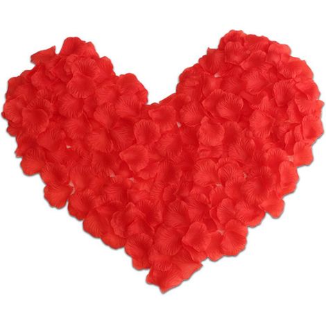 (Leuchtend rot) 5000 künstliche Rosenblätter aus Vliesstoff (5000 Stück) zur Dekoration von Hochzeiten, Brautzimmern, Betten, Bühnen, Podien und Karaoke (Lieferant: 100 Stück pro Packung, 50 Stück pro (1/2)