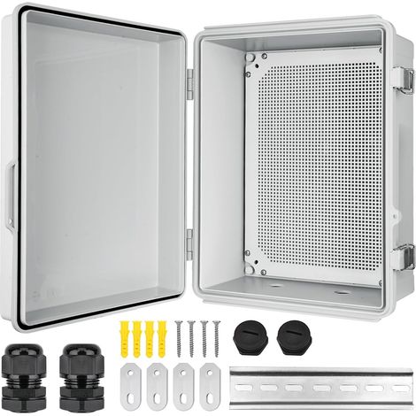 Boitier Electrique Étanche,Boite de Derivation Electrique avec Couvercle à Charnière,IP66 Boîte de Jonction en Plastique ABS,Coffret Électrique 200x300x170MM (1/5)