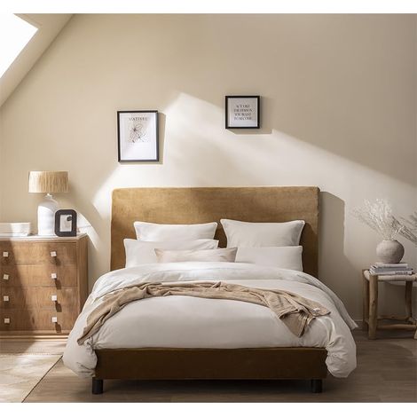 Housse de Couette Unie en Flanelle de Coton, 140 x 200 cm, Beige Clair (1/5)