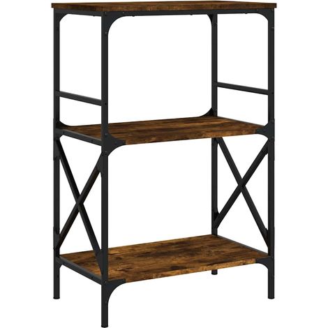 Maison Exclusive - Bücherregal 3 Böden Räuchereiche 59x35x90,5 cm