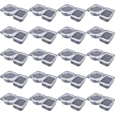 5/10/15/20 pièces Contenants à condiments à double compartiment, boîtes réutilisables pour sauces et collations, dimensions 9x14x3 cm (1/5)