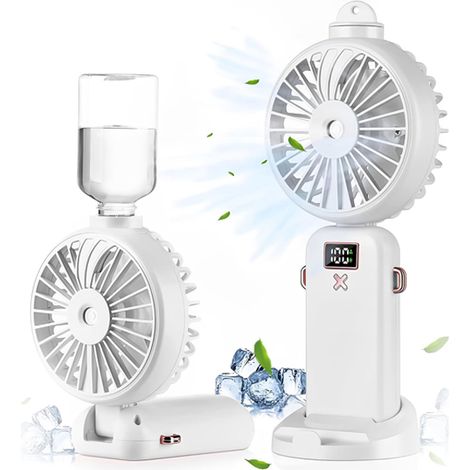 Mini Ventilateur à Brume Pliable - Intelligent, 5 Modes, Ultra-Compact Anti-Chaleur, Double Charge USB /Écran Digital, Sans Fil (1/5)
