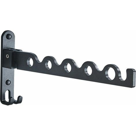 Étendoir Mural, Support de Séchage Pliable Crochet Cintre pour Balcon, Salle Bains, Chambre, Coucher de Blanchisserie (Noir, 1 (1/5)