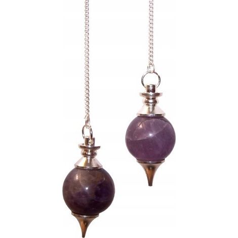 Pendolo in ametista, sfera di pietra, 15 g, pendolo per la divinazione (1/2)