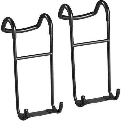 Lot de 2 crochets de suspension pour haltères, supports pour haltères lourds, fixations pour banc de musculation, supporte jusqu'à 102 kg (225 lb), noir (1/5)