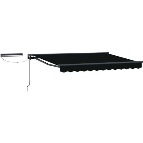 Store banne motorisé rétractable, noir et gris anthracite, 3 x 2,5 mètres (1/5)