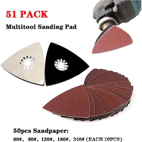 50pcs Triangle Non Poreux Papier Sabl Feuille De Ponage Granulomtrie 60 / 80 / 120 / 180 / 240 (par 10) Feuille De Ponage De Papier Sabl (1/5)