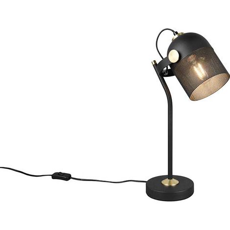 Tischleuchte Leselampe Nachttischlampe Retro Wohnzimmerlampe Schwarz E27 H 45 cm