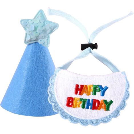 Dog Birthday Hat, Portable Cat Bandana, Pet Party Bib, Birthday Decoration (1/5)