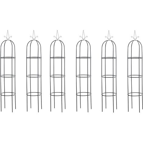 Rosensäule Romantika, Obelisk, Höhe 190 cm, Ø 38cm schwarz 6er Set