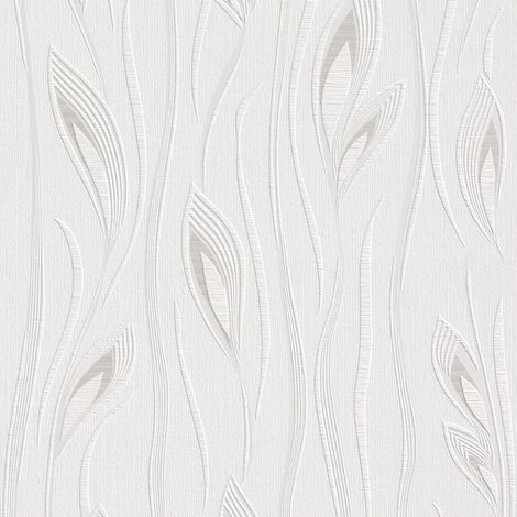 Rasch Selection 788563 Vliestapete Blumenoptik 10.05 x 0.53 m Weiß Beige Wohnzimmer Flur Büro Küche Wohnräume