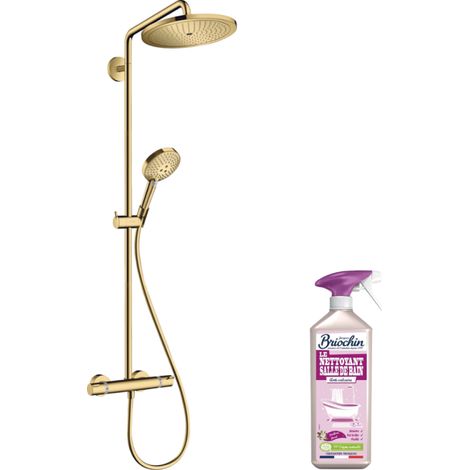 HANSGROHE Columna de ducha termostática Croma Select S 280 Aspecto oro pulido + Limpiador Briochin