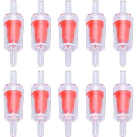 Confezione da 10 valvole di ritegno in PP da 4 mm – unidirezionali – per intercettazione dell'acqua – per pompa ad aria per acquario – rosse