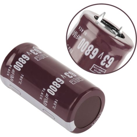 2 condensadores electrolíticos de 63 V y 6800 µF, 25 × 50 mm, 105 °C (1/5)