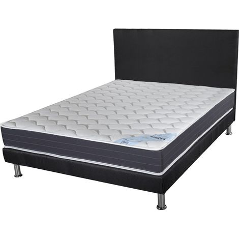Matelas + Sommier + Tete SR9 Deco 140x190 Rhodes - H. 24 cm - Soutien ferme (1/5)