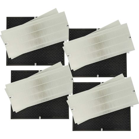 vhbw 8-teiliges Filter-Set kompatibel mit Winix P450, U450 Luftreiniger - HEPA-Filter, Aktivkohlefilter