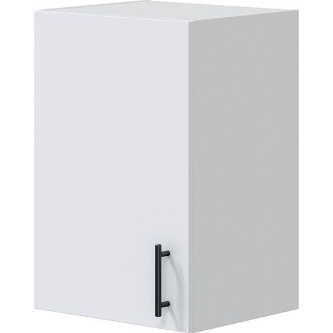 Dmora - Hängeschrank 1 Tür Thyra, Wandregal, Multifunktionshilfe-Schrank, 40x34 h59 cm, Weiß