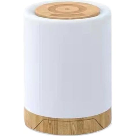 Lampe de chevet sans fil LED Veilleuse RVB, Lampe à poser Protection des yeux Lumières réglables Charge USB- Grain de bois (1/4)