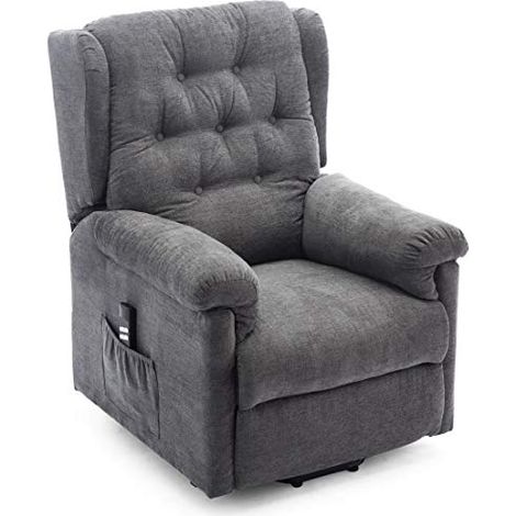 BARNSLEY DUAL RISE FABRIC RECLINER CHARCOAL (1/5)