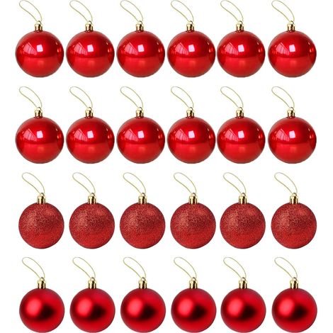 BEBUSINGOTO Vintage Weihnachtskugel 4cm 24 Stück Kleine Weihnachtskugel Kunststoff Weihnachtskugel Christbaumkugel Hochzeitskugel Dekoration Weihnachtskugel (1/5)