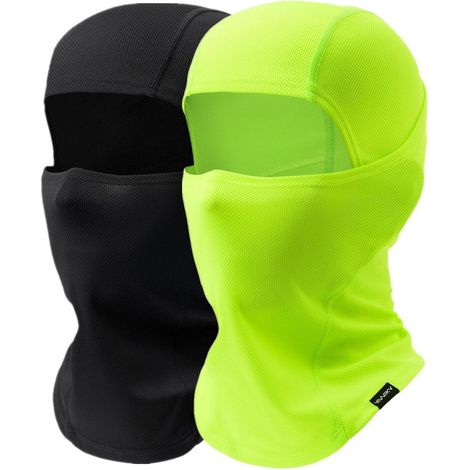 Sturmhaube atmungsaktiv mit UV-Schutz, Balaclava für Damen und Herren, Schwarz+Fluoreszierendes Grün (1/5)