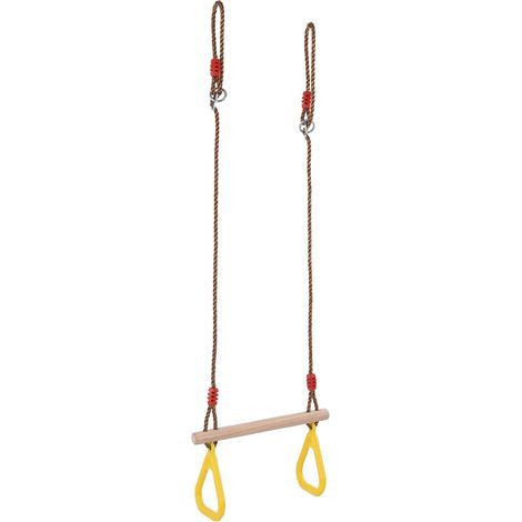Barre de trapèze robuste en bois pour enfants, barre de balanoire pour enfants (1/4)