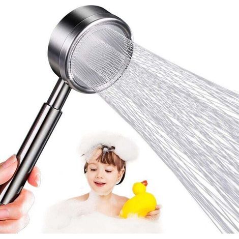 UlisemPommeau de douche à économie d'eau, surpresseur, douchette à main haute pression, pommeau de douche filtrant en acier inoxydable 304, économie d'eau pour le bain et le spa (1/5)