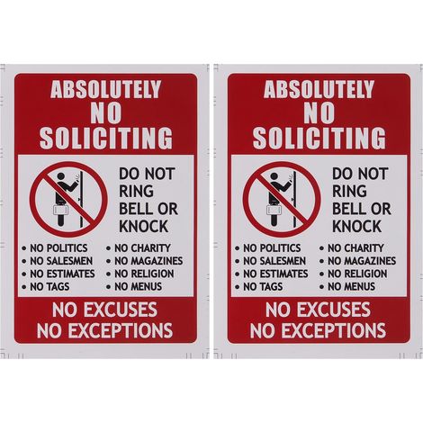 Panneau Adhésif Pvc 2pcs « Démarchage Interdit » Symbole Visible pour Porte D'entrée, Résistant et Facile à Poser, pour Maison ou Bureau (1/5)