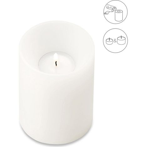 Photophore Bougie Permanente pour Chauffe-Plat en Plastique Aspect Cire H 11 cm Ø 8 cm - PANGIVO (1/2)