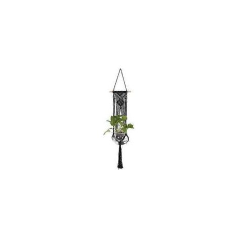 Colgador de macramé para plantas, apto para interiores y exteriores, cordón artesanal con borlas, soporte para macetas, cordón colgante, decoración de pared - Crezuo