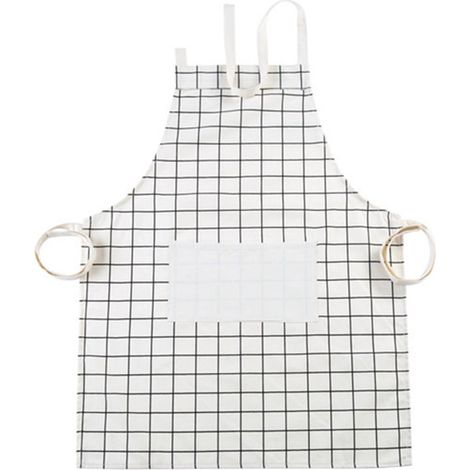 Tablier De Cuisine En Coton Et Lin - Avec Poche Avant Et Sangle Réglable - Pour Cuisson Et Pâtisserie - 1 Pièce (1/2)