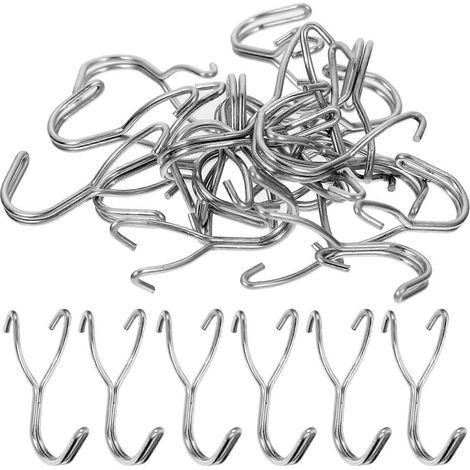 40 Lochwandhaken, Schlüsselhalter, Schmuckhalter, kleine Werkzeughalter – 4,50 x 2,70 x 2,00 cm – Silber (1/4)