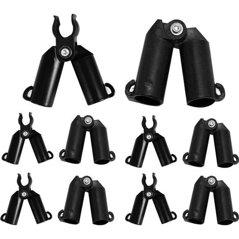 Raccord Coude Construire Serre Cadre Meubles Connecteurs en Plastique Raccords 10P, pour poteaux de Jardin de diamètre 16 mm