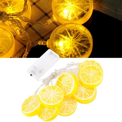 Guirlande lumineuse de jardin à 10 LED de 1,5 m, décoration de Noël et de fêtes (Citron) (1/5)