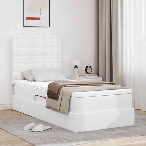 Cama con almacenamiento Puro 100 x 200 cm Cuero sintético