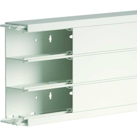 Goulotte d'installation - 164 x 55 mm - 3 compartiments - Longeur 2 m - PVC - Blanc - Tercia Clip45 - B47017 - IBOCO