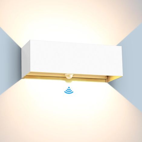 30W Außenwandleuchte mit Bewegungsmelder, 3000K Weiß, LED Außenwandleuchte, verstellbar, Aluminiumfassade, Außenbeleuchtung, IP65 wasserdicht [Energieklasse F] (1/5)
