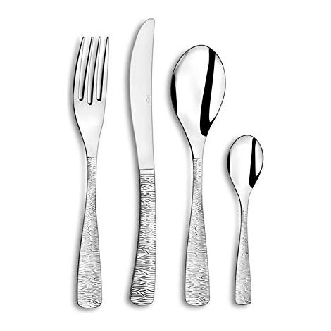 Amefa Ethnic 7437459 – Servizio da 24 Posate in Acciaio Inox, Colore: Grigio, 26 x 14 x 8 cm (1/3)